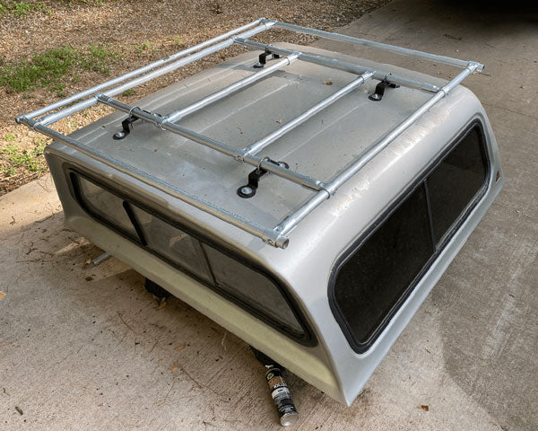 Custom Canopy Roof Rack Secured To Truck Camper Top