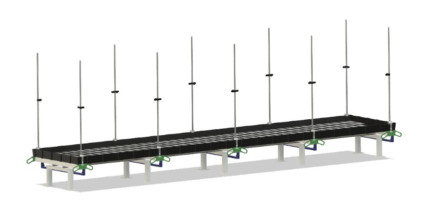 Botanicare Rolling Bench With EMT Conduit In Trellis Mounts