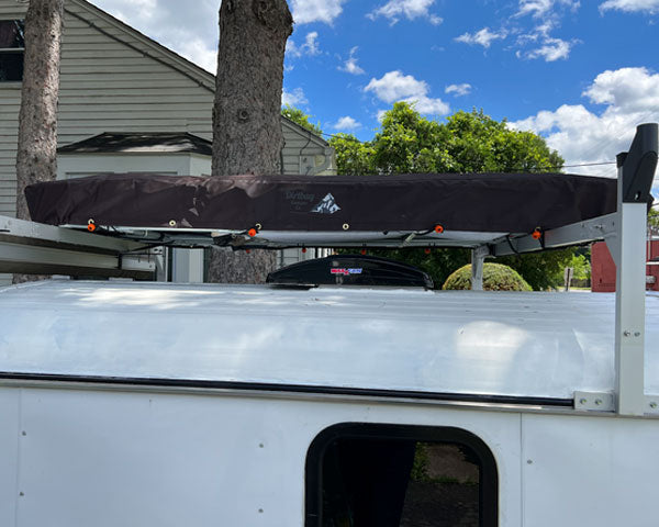 DIY Camping Gear Rack Attached To A Trailer Roof Rack