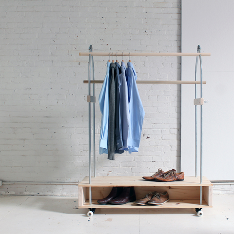 mobile clothes rack modular pipe maker pipe