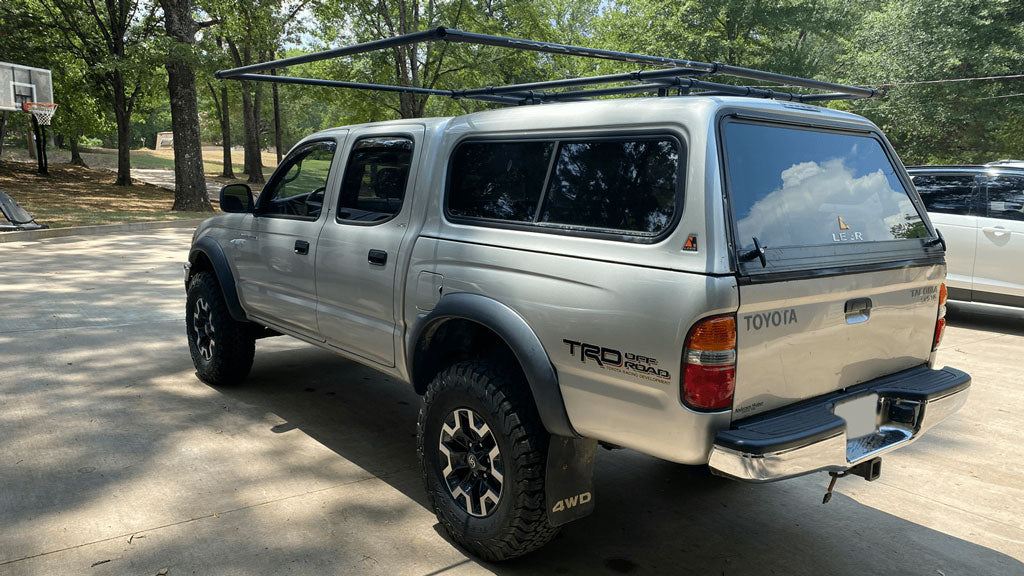 No weld toyota tacoma roof rack and slide out canopy