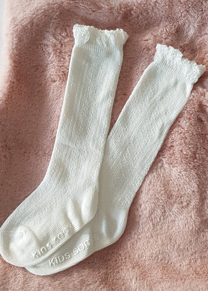 infant white knee socks