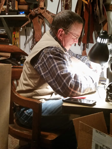 Scott at the sewing machine