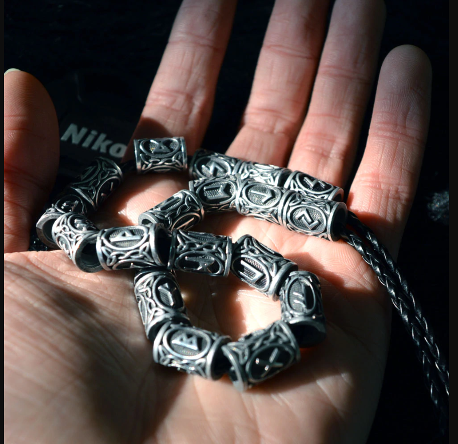 24 Pieces Viking Runes Beads Set 