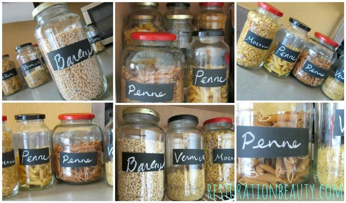 Upcycling glass spaghetti jars