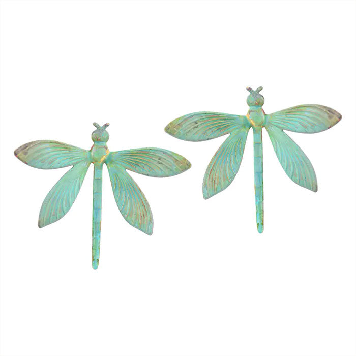Verdigris Dragonfly Stud Earrings By We 