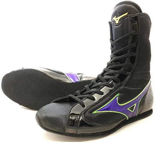 Mizuno High-Cut Type Boxing Shoes - Black · Purple – WJapan Boxing