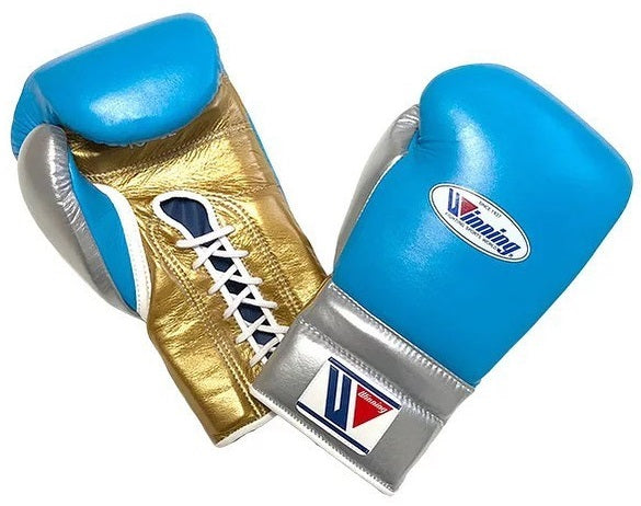 blue and gold boxing gloves