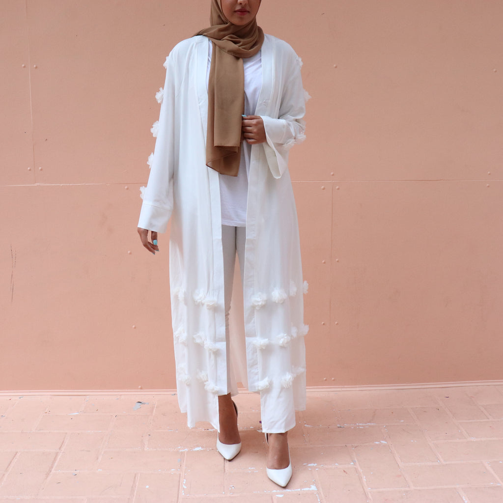 white open abaya