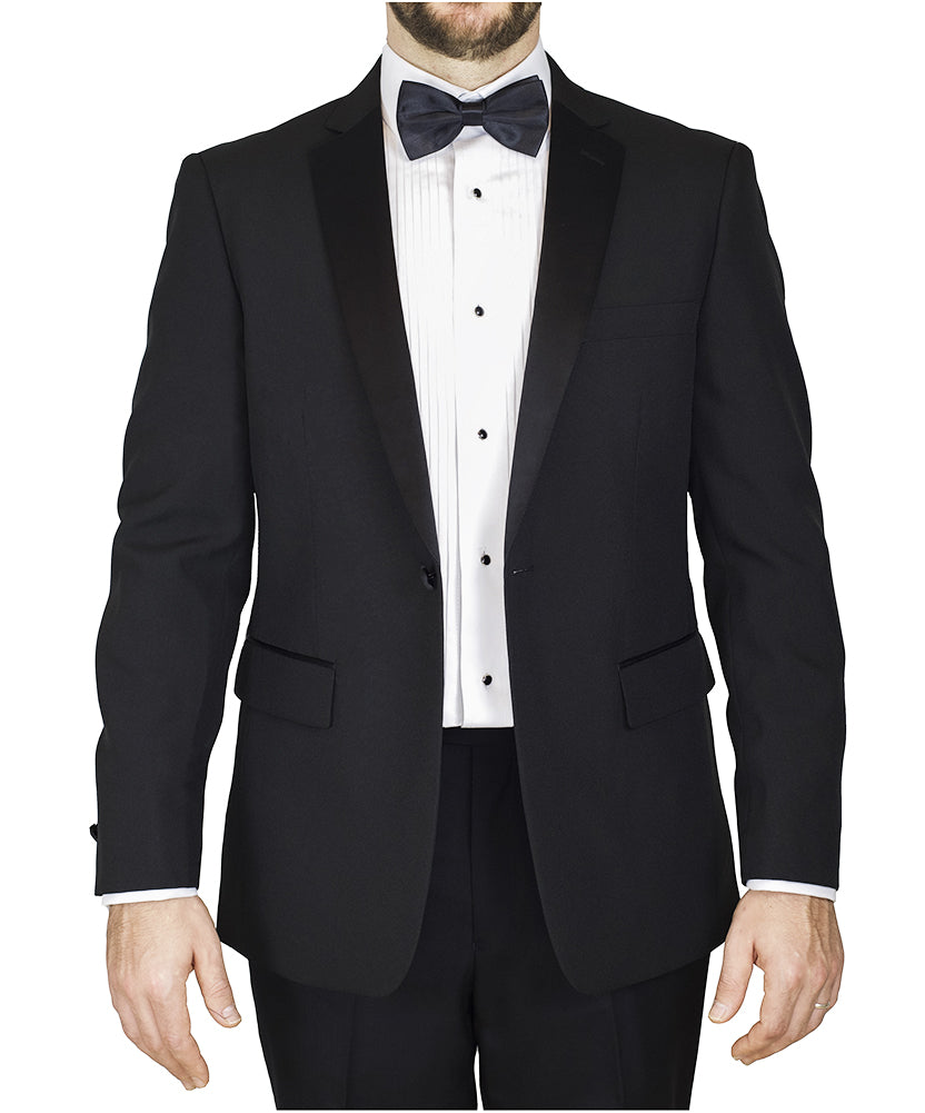 Sir Gregory Men's Fitted Tuxedo Jacket 1 Button Tux Blazer with Satin