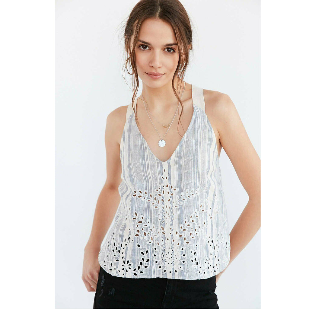 Ecote Urban Outfitters Maya Embroidered Tank Blouse Top