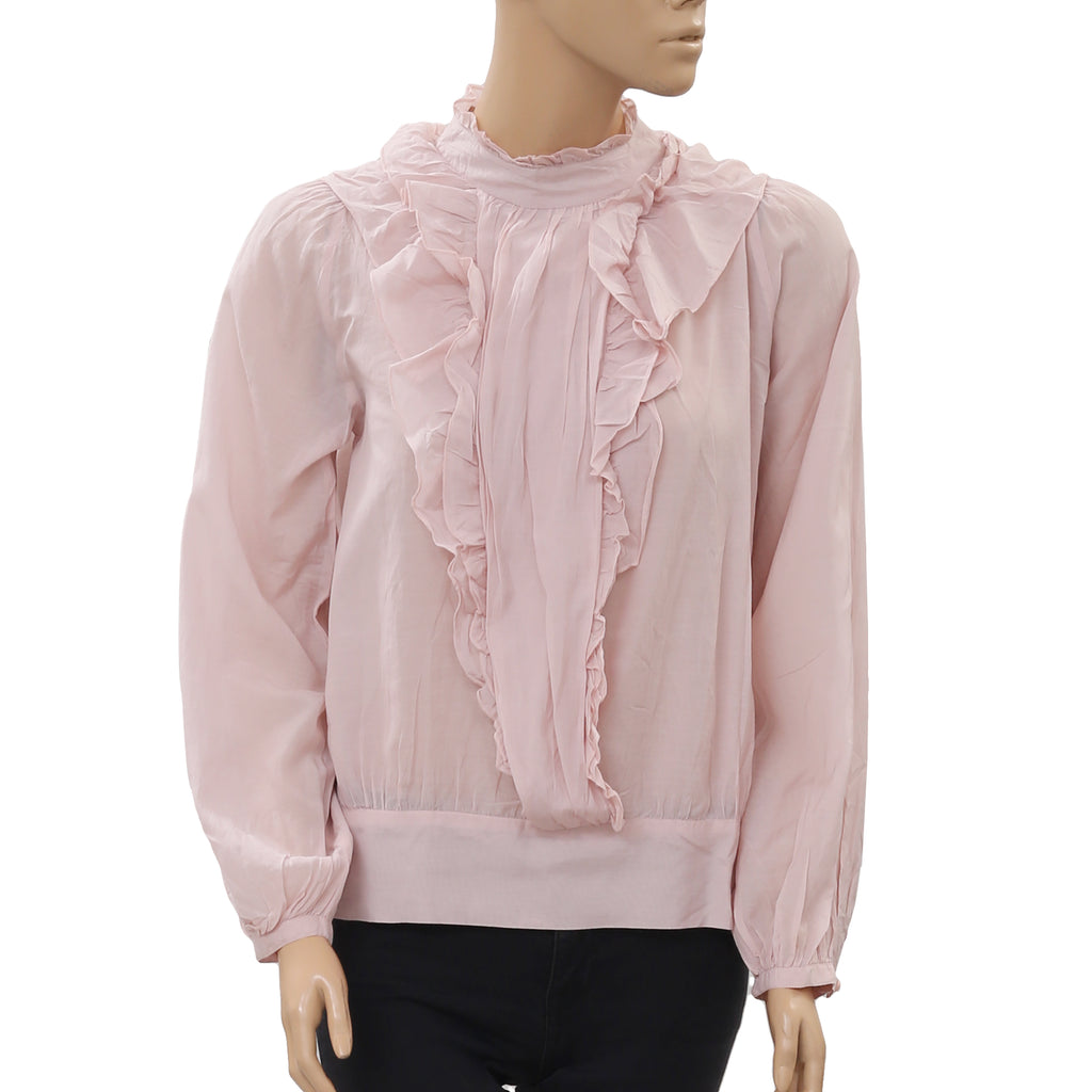 zara pink long sleeve top