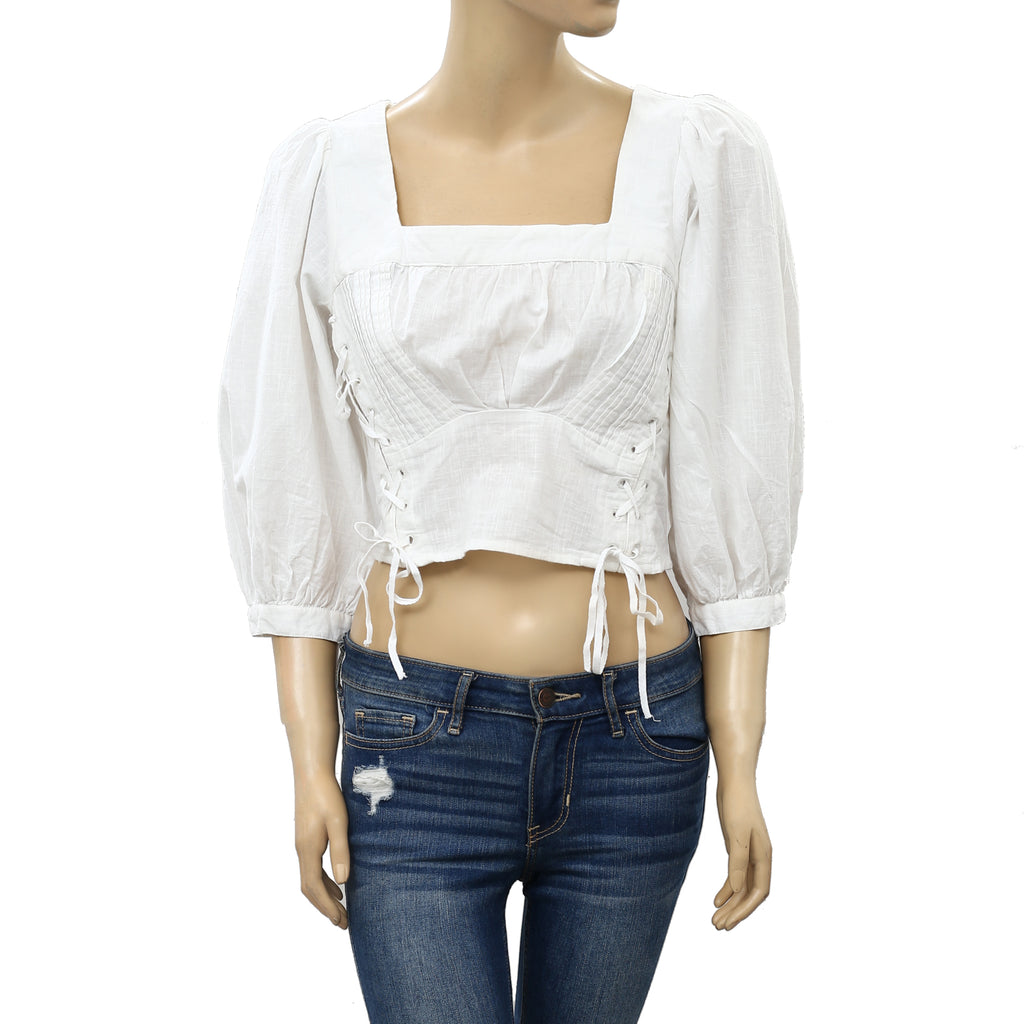 free people smocked crop top