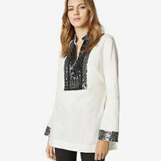 Tory Burch Embellished Tunic Top S 4