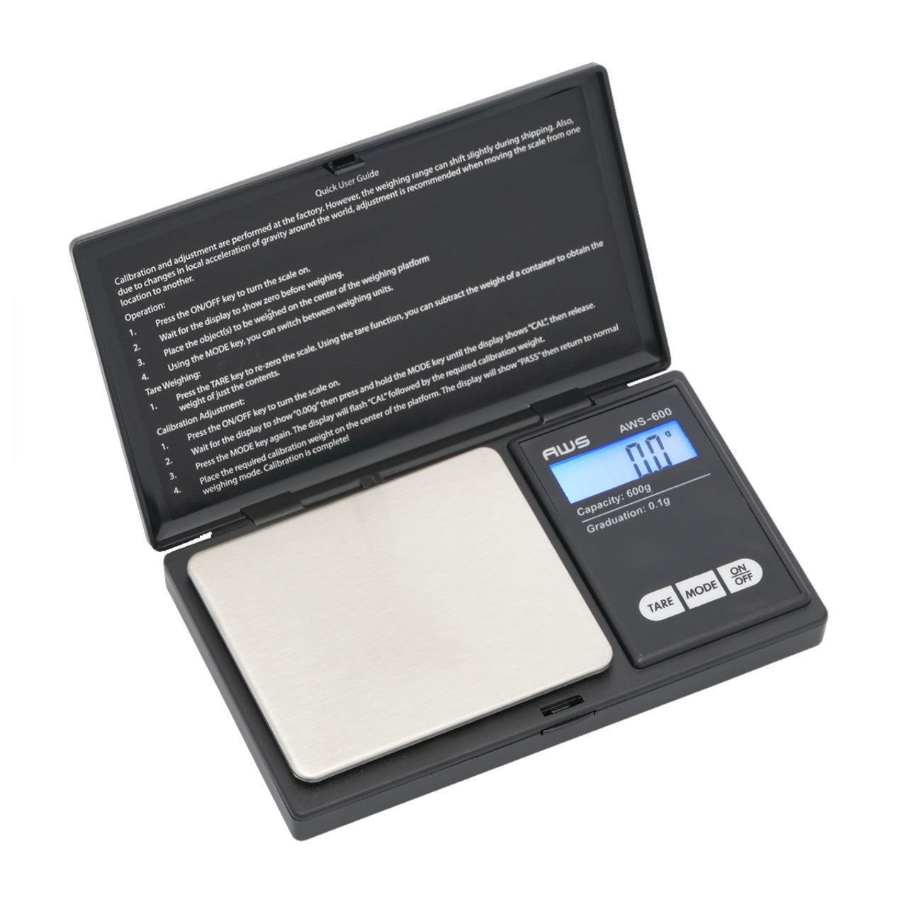 Fast Weigh MS Series Precision Digital Pocket Weight Scale, Flexible  Measurements 600G x 0.1G (MS-600-BLK) - American Weigh Scales