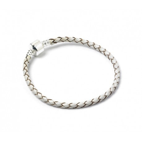 (Champagne 7.9/ 20cm)  Barrel Clasp Leather Bracelet