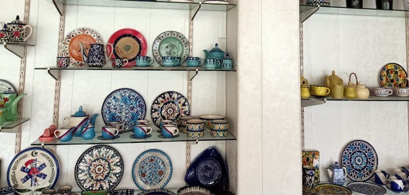 Handmade blue pottery products