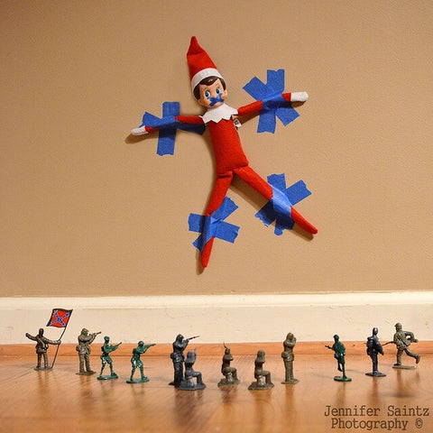 Elf on the shelf trapped