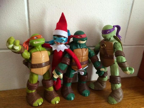 Elf on the Shelf with Ninja Turtles
