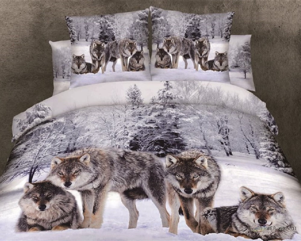 3D Wolf Duvet Bedding sheet set