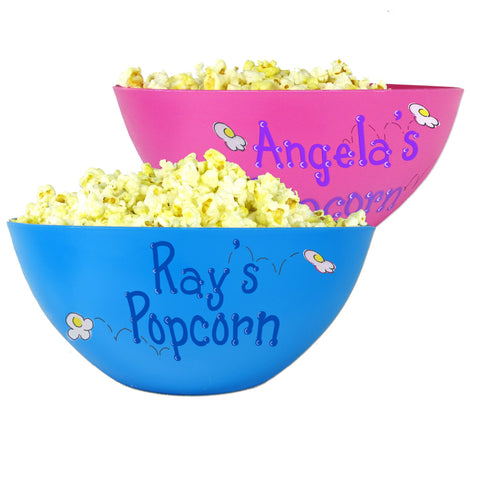 Personalized plastic popcorn bowl 