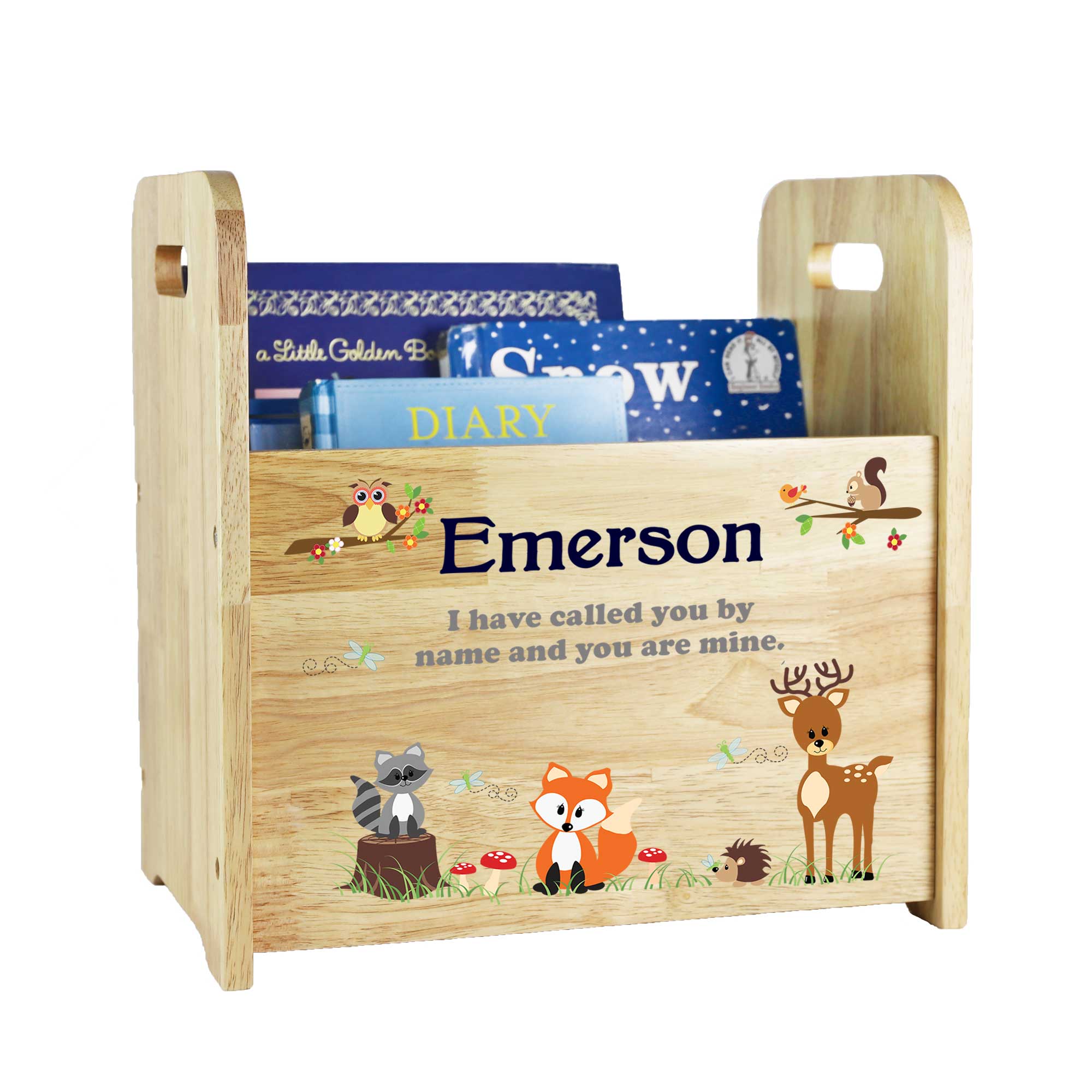 Personalized Child's Woodland Natural Wood Two Step Stool for Baby Gift  Toddler's Nursery - Deer Fox owl