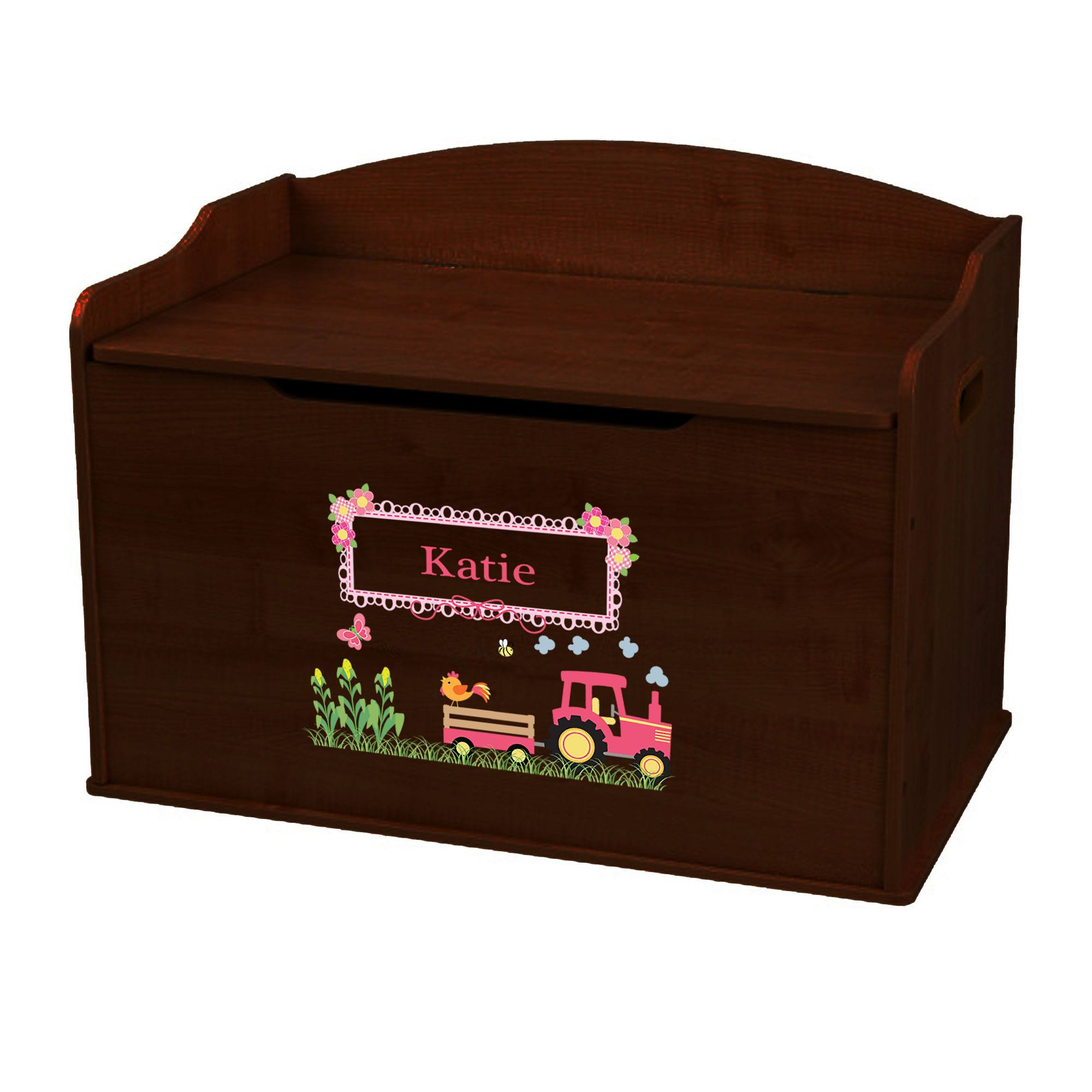 wooden pink toy box