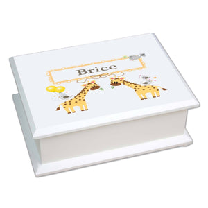 Personalized Lift Top Jewelry Box with Giraffe design