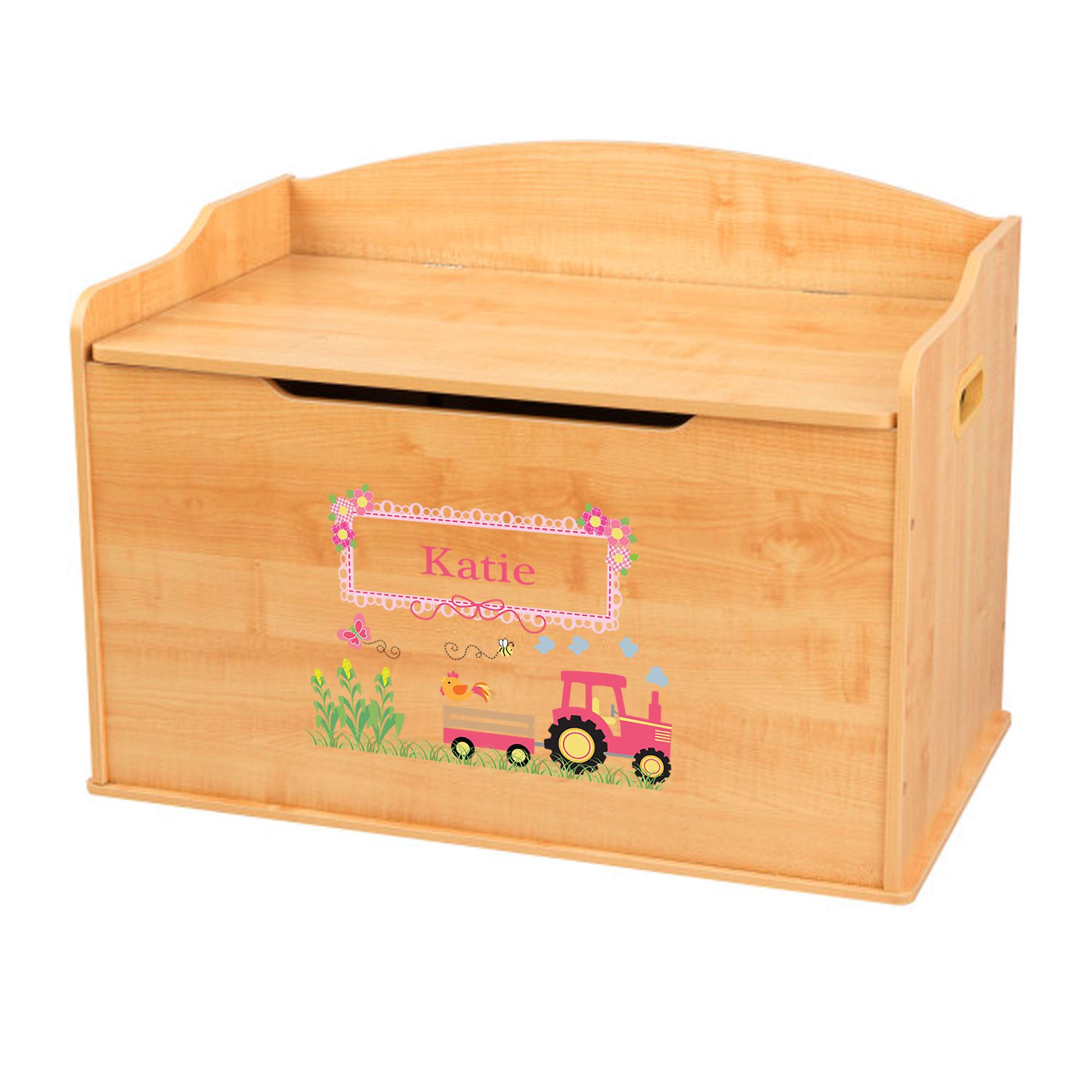 wooden toy box pink