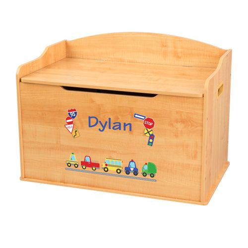 cars wooden toy box