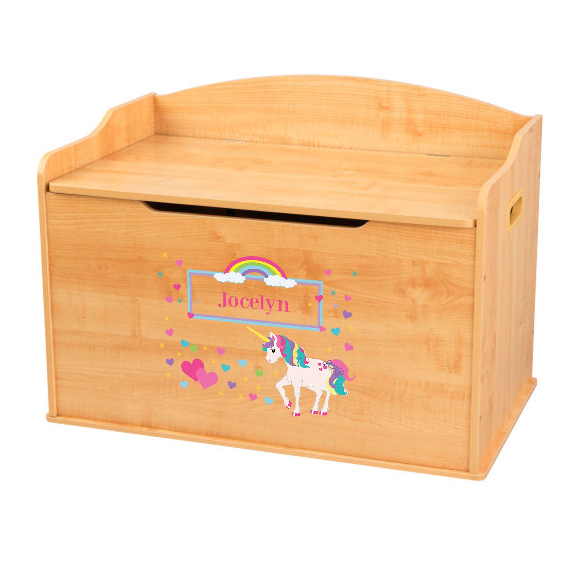 unicorn wooden toy box