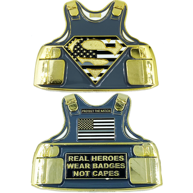 DL4-15 Correctional Officer Super Hero Body Armor Challenge Coin Corrections Prison Jail Superman inspired