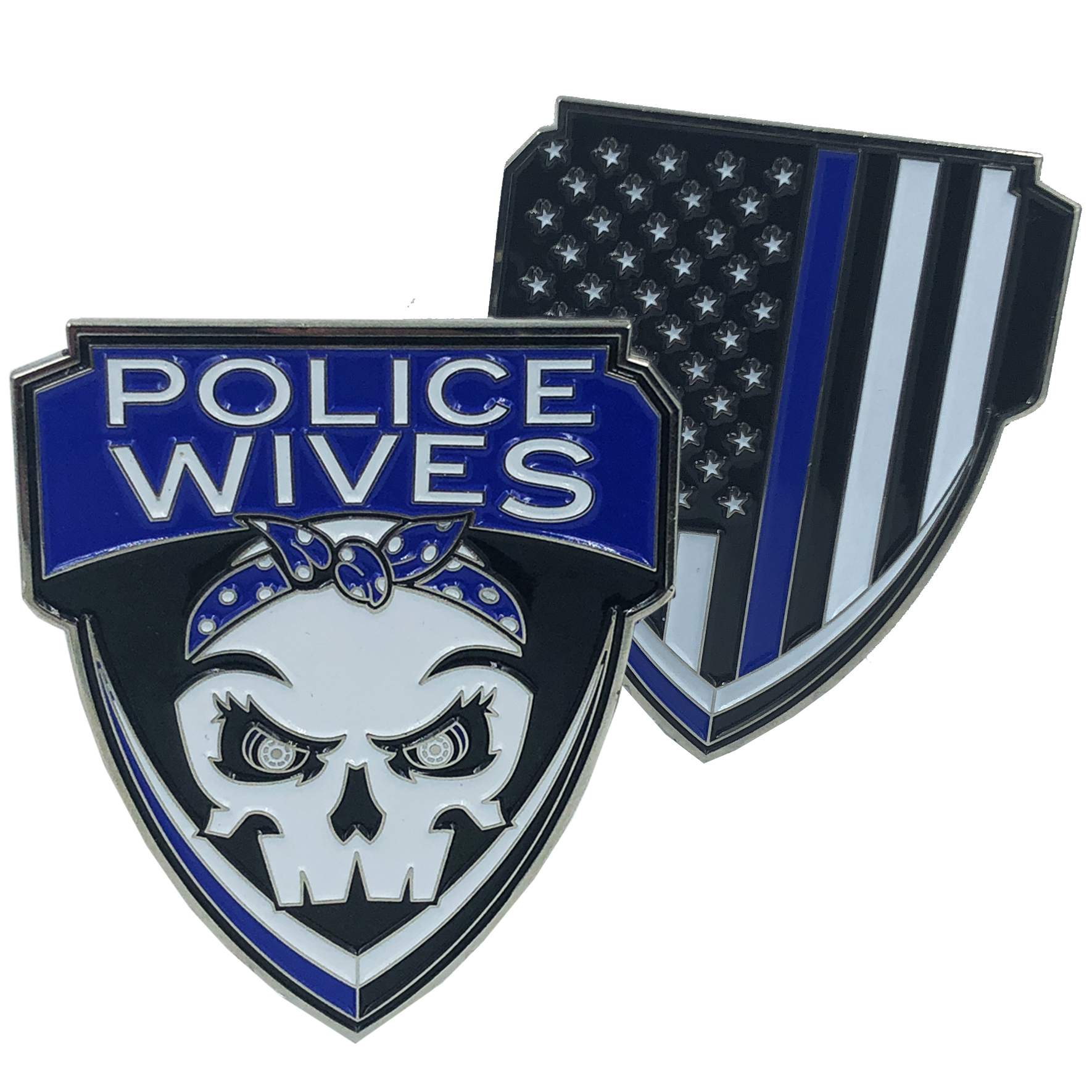 E 006 Police Wives Thin Blue Line Challenge Coin Supporter Wife Use 1961