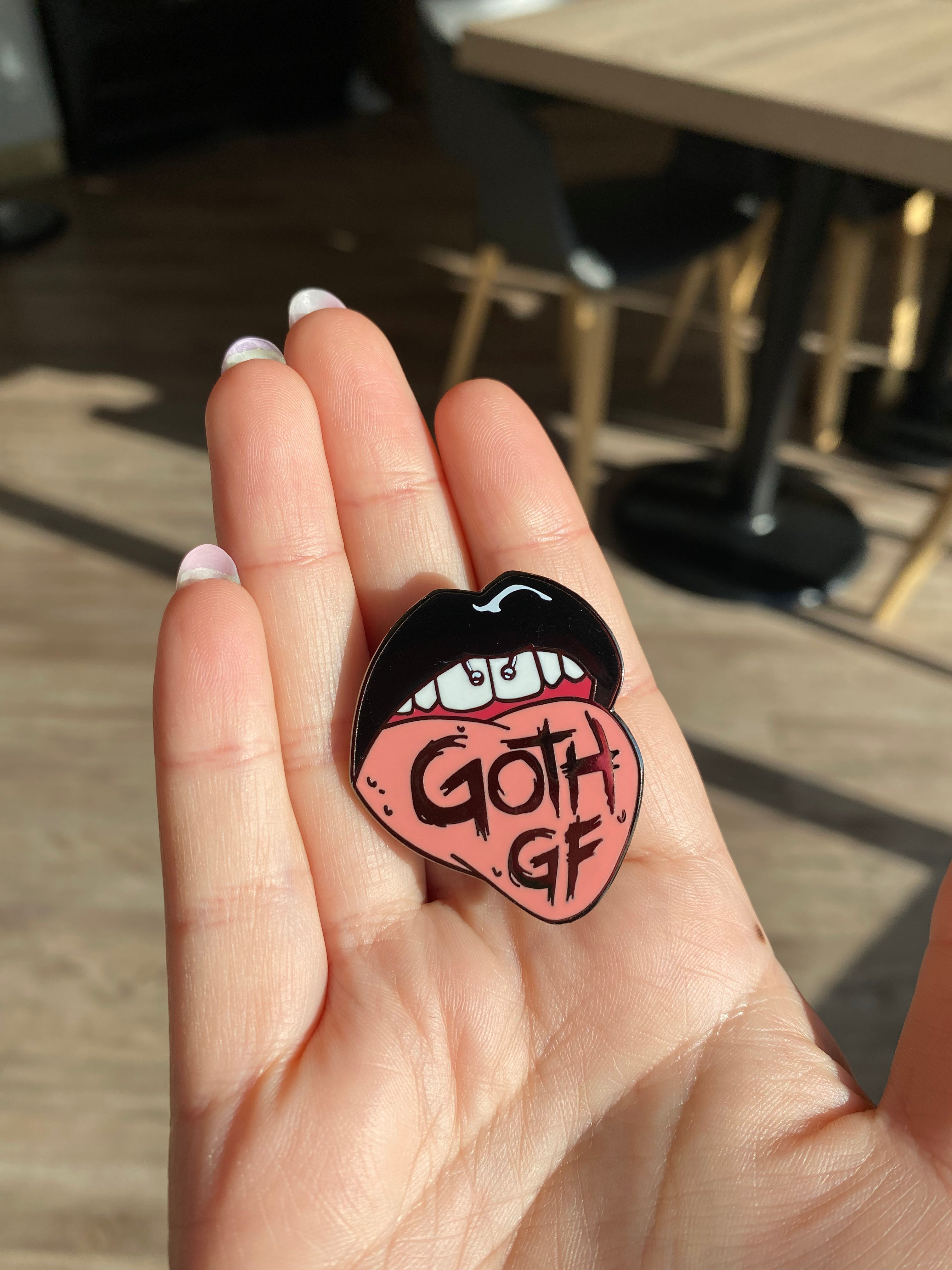 Goth Gf And Vamp Gf Enamel Pins Peachiie Shop