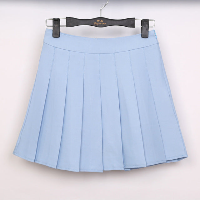 Simple Japan School Uniform Pleated Skirt (6 colours) – Peachiie Shop