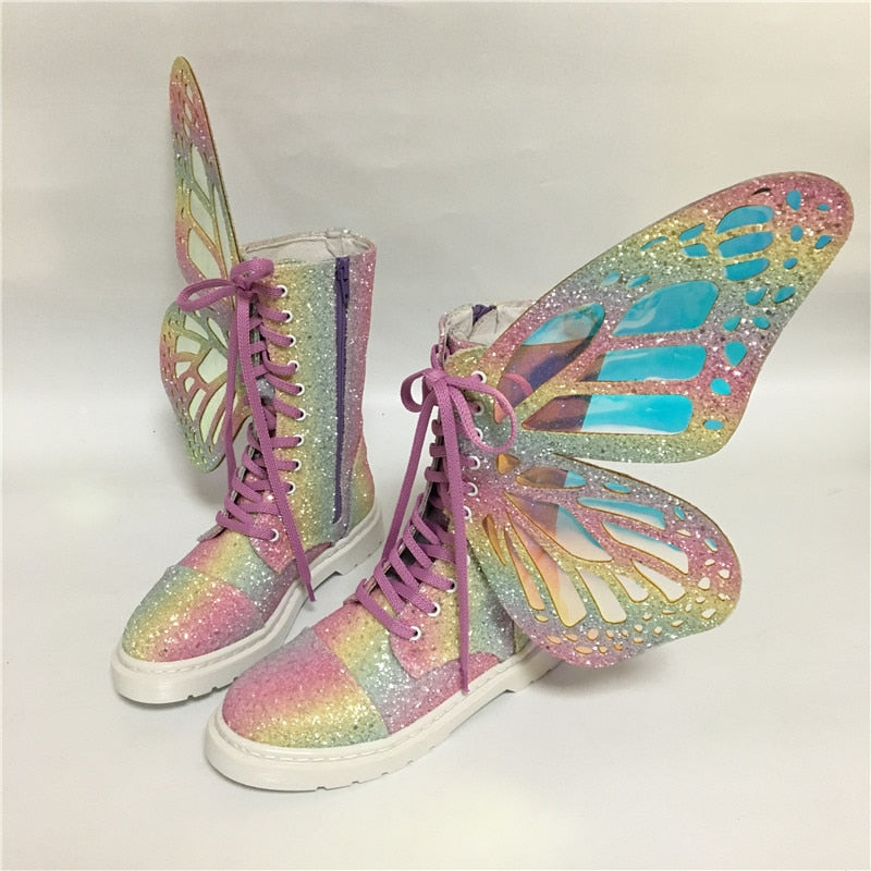 HOLO BUTTERFLY Rainbow Sneaker Boots – Peachiie Shop