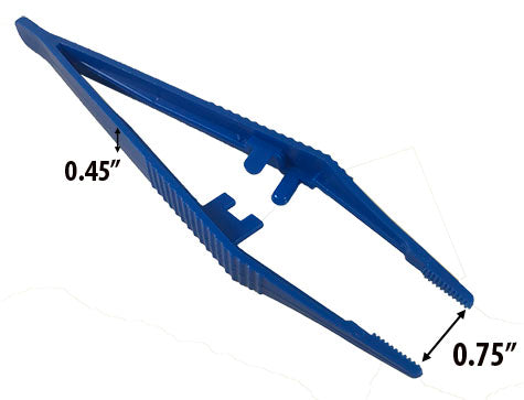 S1-30003-Z04 4.25-Inch Blue Non-Magnetic Plastic Tweezer Pack of: 4