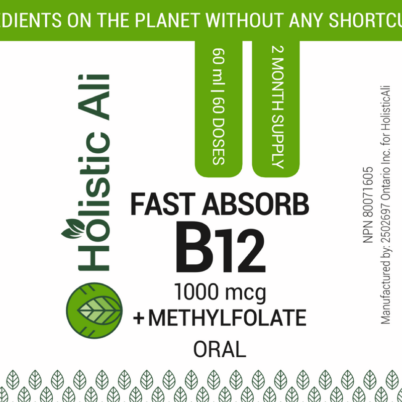 Holistic Ali Fast Absorb B12 + Active Folate Buy One Get One Free