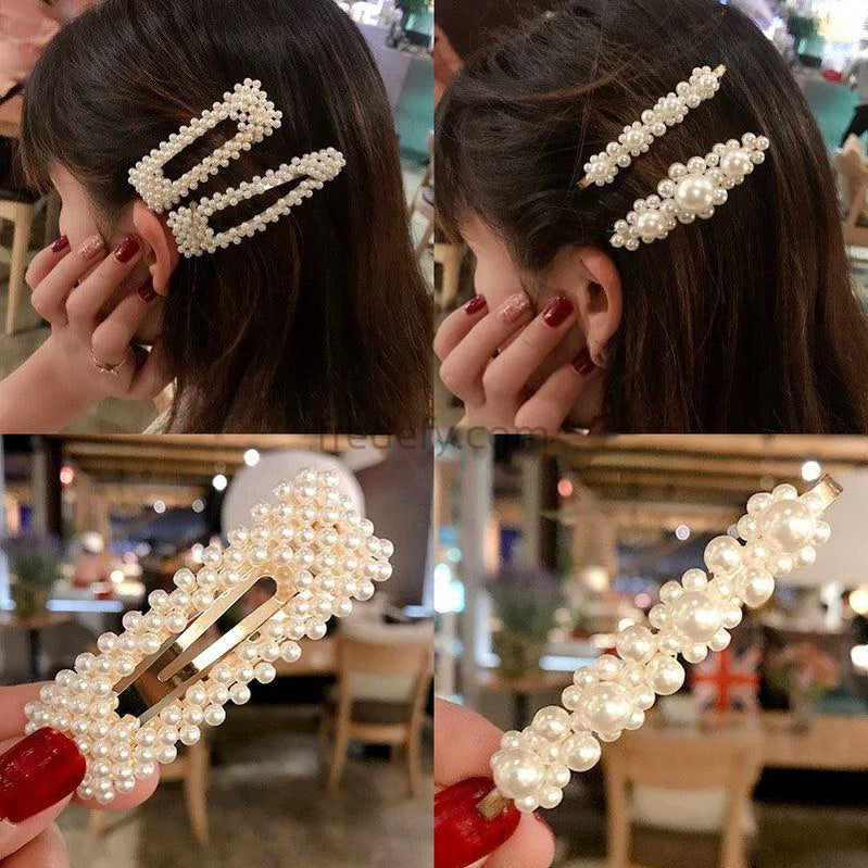 Swastik Creation 6 Piece Korean Style Hair Clips Pearl Barrettes Womens  Set Hairpin Korean Style Hair Clip Marble Alligator bobby pins Duckbilled  Headdress Jewelry Hair Accessories set Hair Clip Price in India 