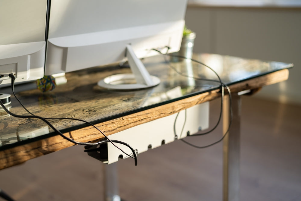 My custom desk to hide the cables : r/DeskCableManagement