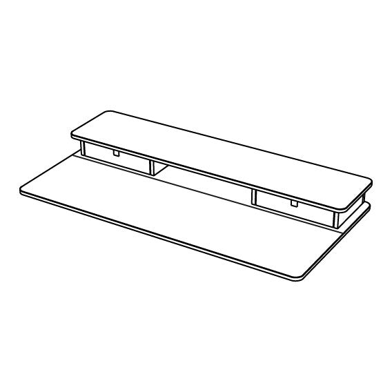 Upper double drawer-spliced board