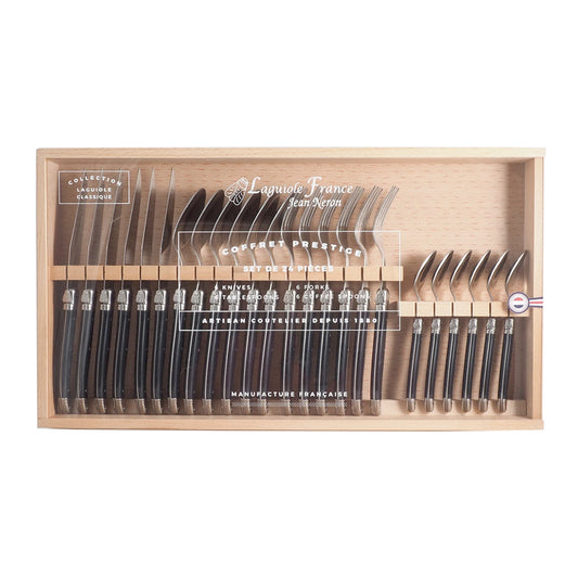 Jean Dubost 24pc Flatware Set in Black Tray