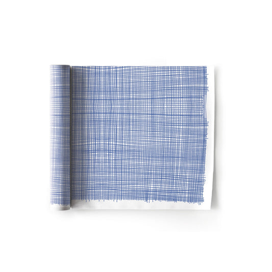 Stone Washed Linen Dinner Napkins in Windowpane Plaid