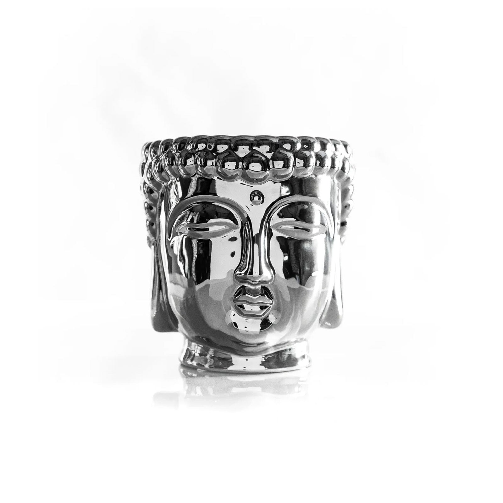 Silver Buddha Candle, Palo Santo