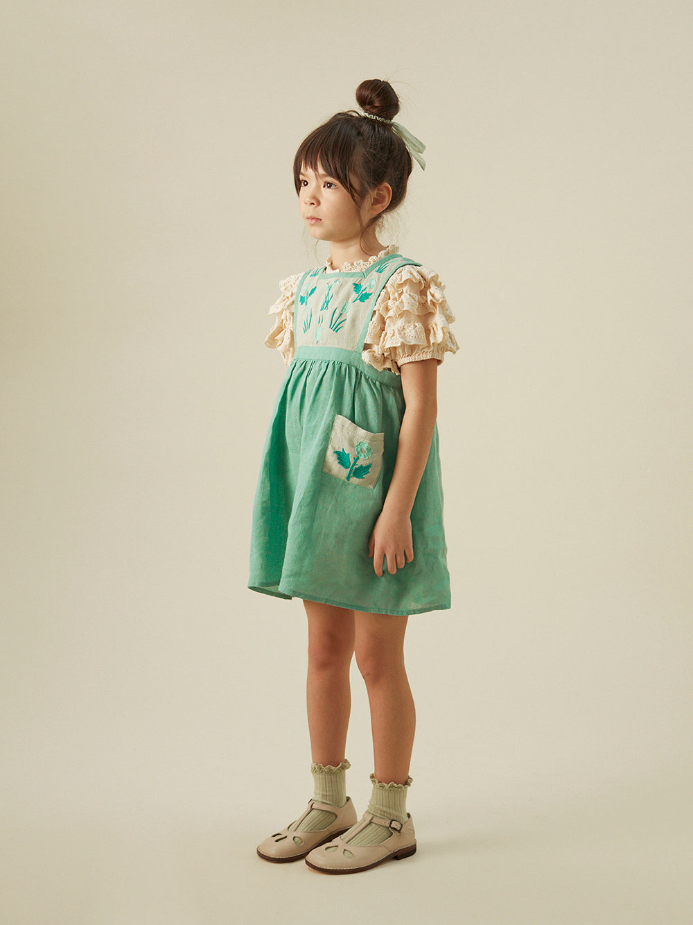 apolina, ss24, spring, summer, embroidered, embroidery, child, children, kids, girls, floral, smocking, dress, pinafore, Stevie, Wendy, dora