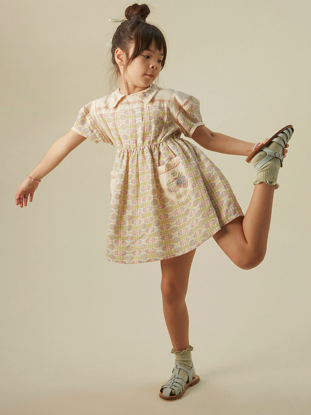 apolina, ss24, spring, summer, embroidered, embroidery, child, children, kids, girls, floral, smocking, dress, pinafore, Stevie, Wendy, dora