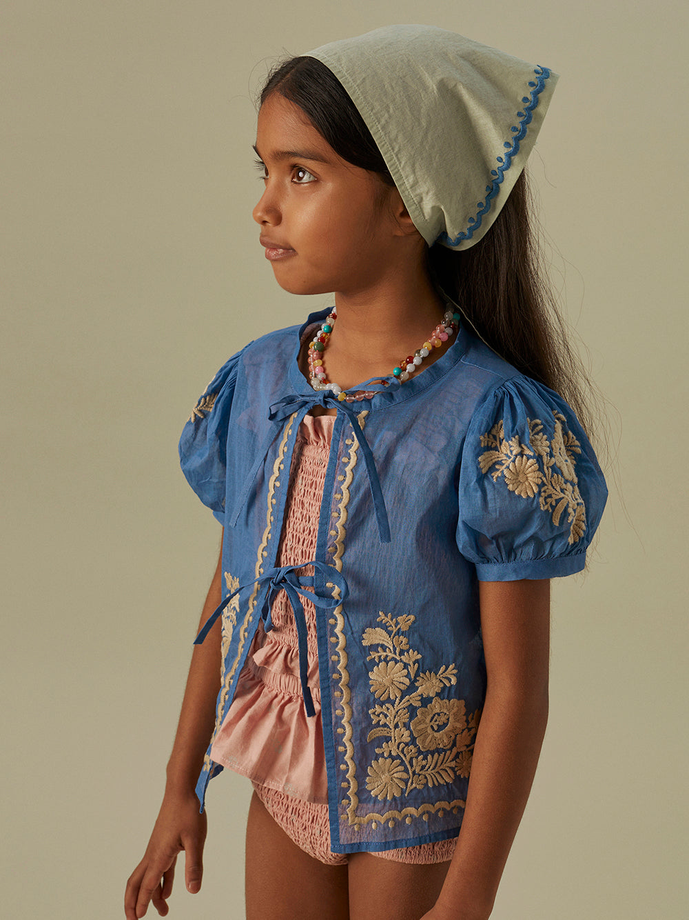 apolina, ss24, spring, summer, embroidered, embroidery, child, children, kids, girls, floral, smocking, dress, pinafore, Stevie, Wendy, dora