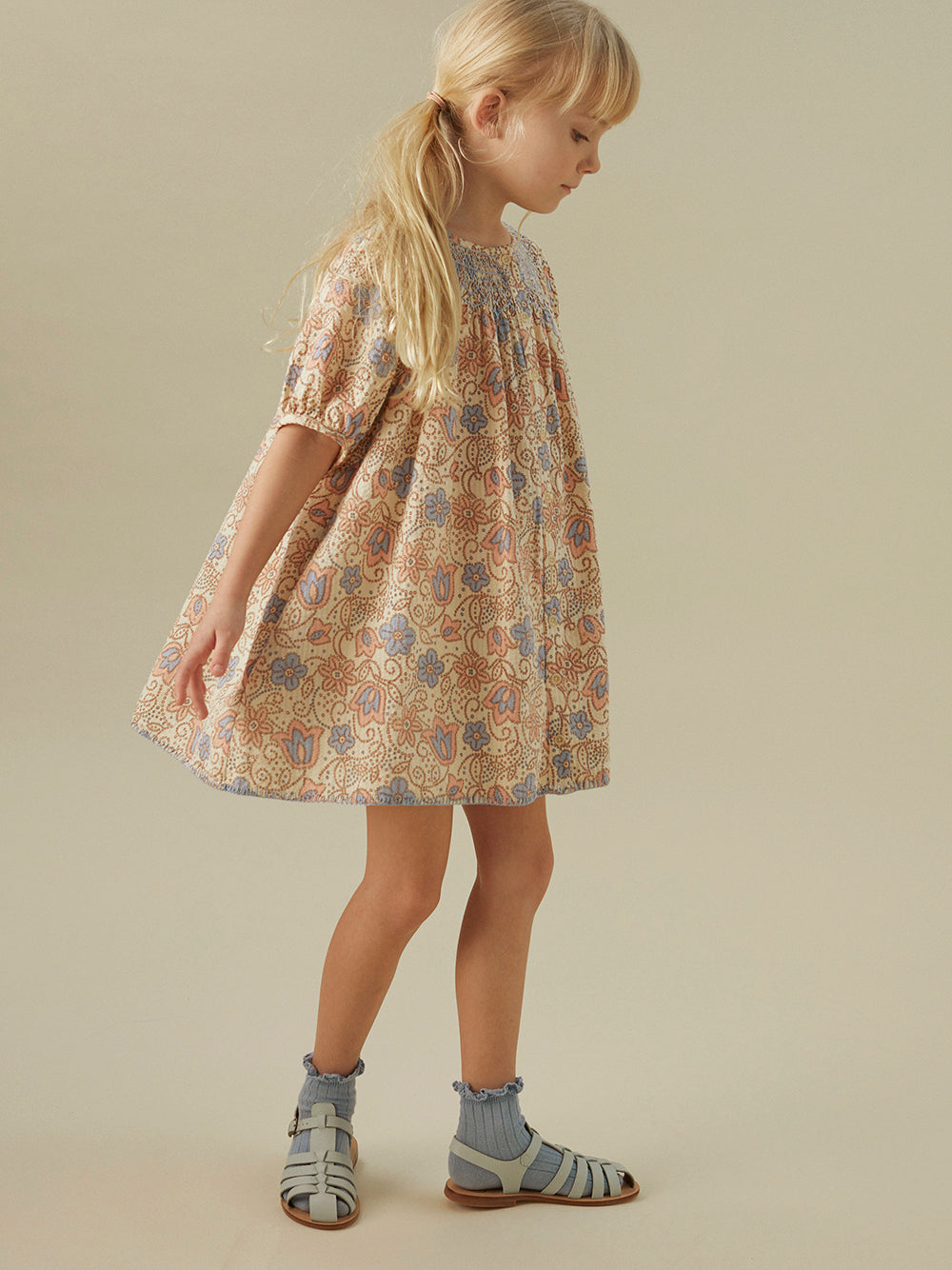 apolina, ss24, spring, summer, embroidered, embroidery, child, children, kids, girls, floral, smocking, dress, pinafore, Stevie, Wendy, dora