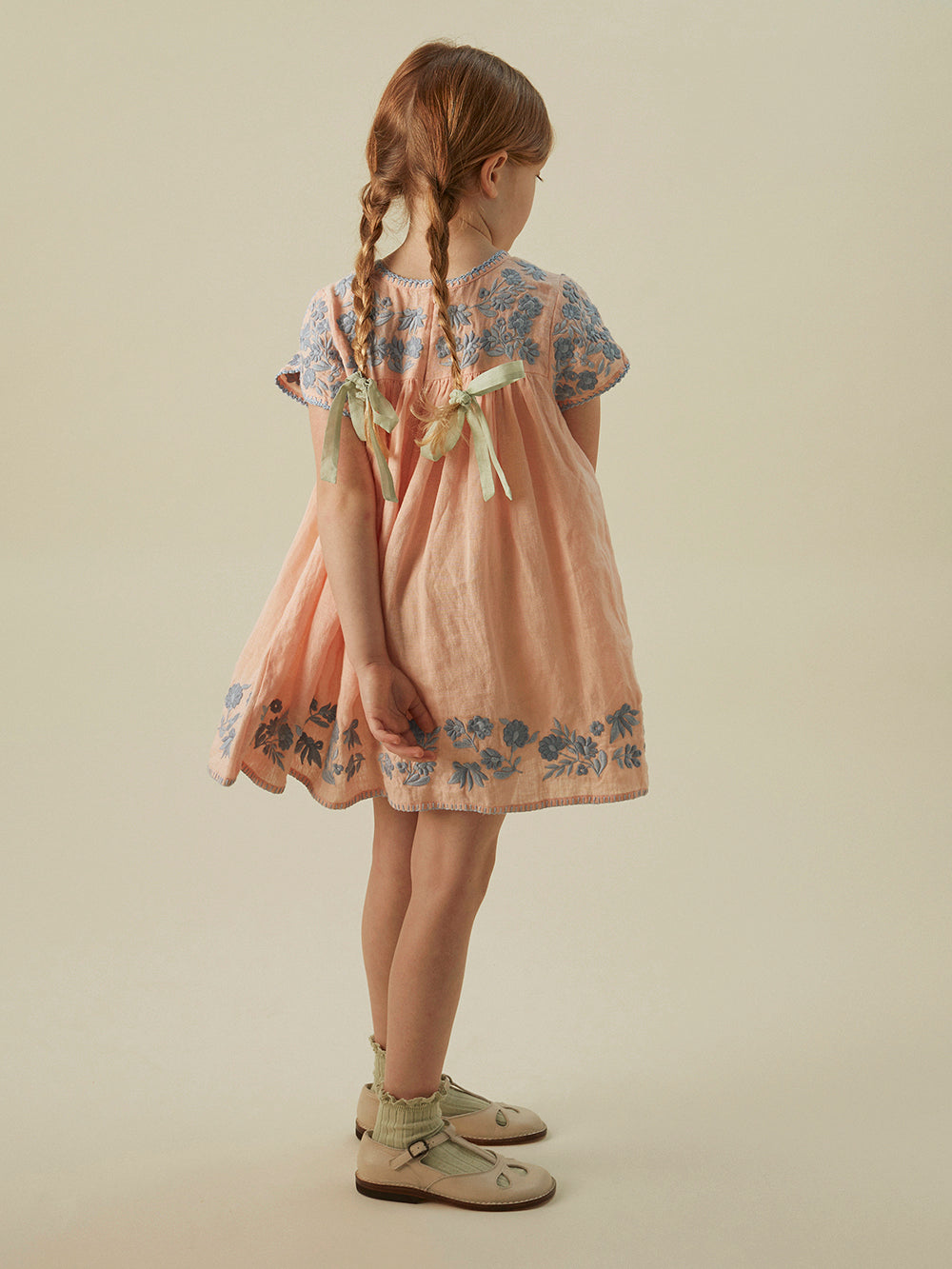 apolina, ss24, spring, summer, embroidered, embroidery, child, children, kids, girls, floral, smocking, dress, pinafore, Stevie, Wendy, dora