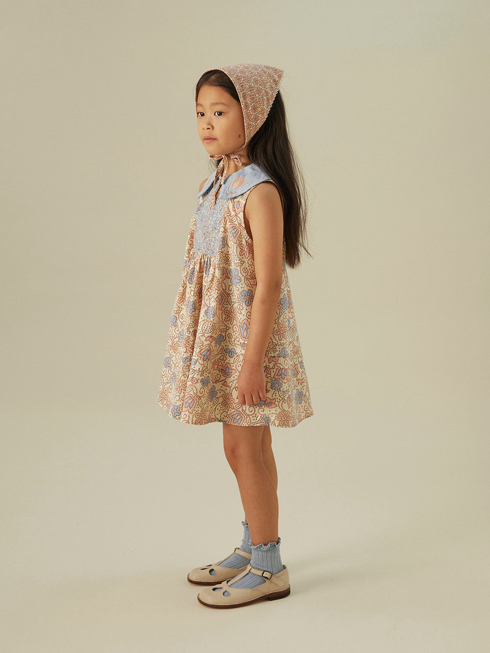 apolina, ss24, spring, summer, embroidered, embroidery, child, children, kids, girls, floral, smocking, dress, pinafore, Stevie, Wendy, dora